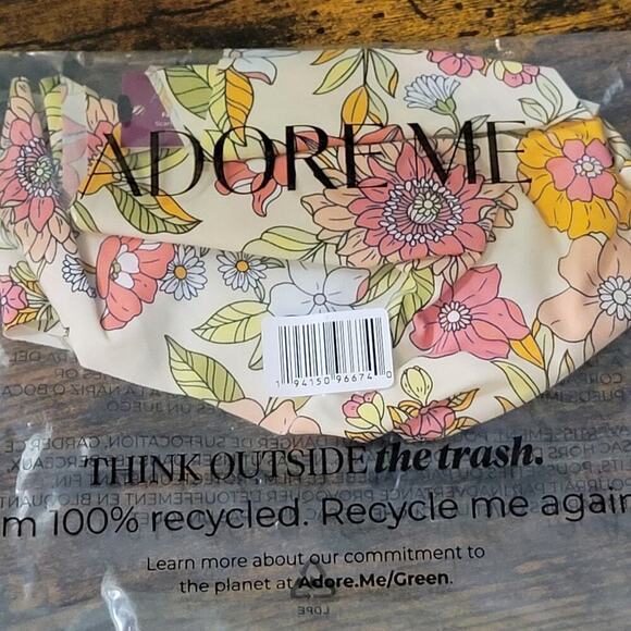 NWT Adore Me Thong Panties Large Unlined No-Show Spring Colors Women’s - Picture 4 of 4
